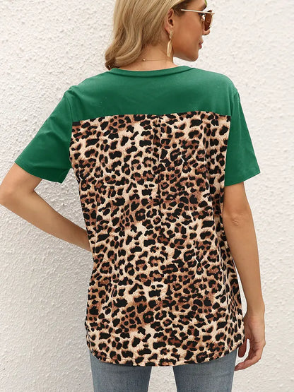 Women Graphic Tee Leopard Print Knit | Trendy-6