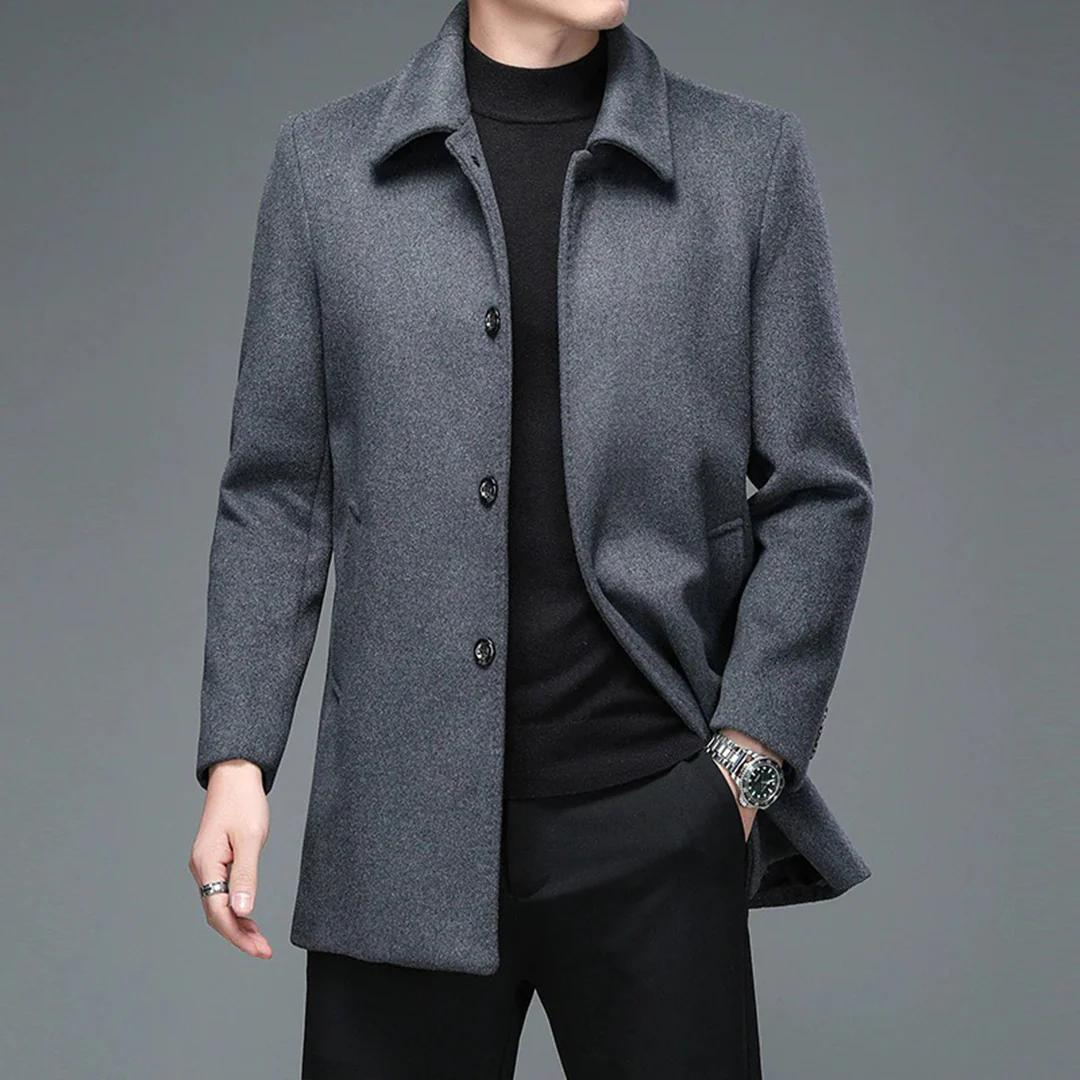 Men's Timeless Wool-Blend Overcoat | Faustino