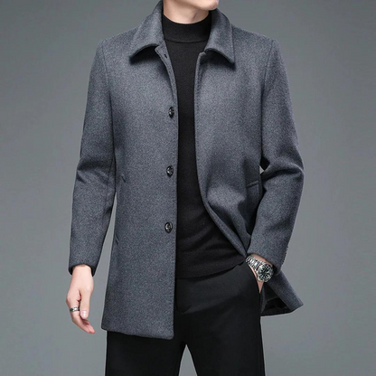 Men's Timeless Wool-Blend Overcoat | Faustino