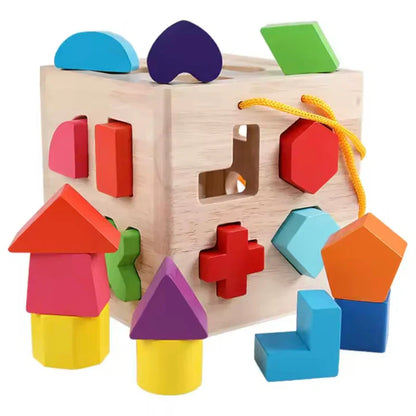 Baby Shape Sorter Cube Multicolor Wooden | Learning Fun-2