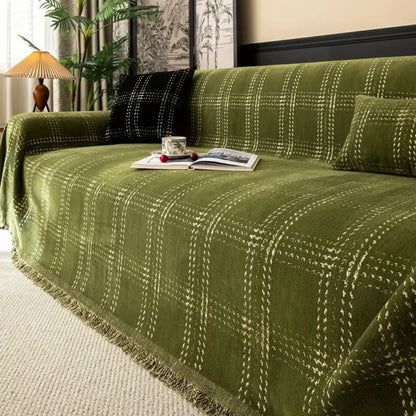 Sofa Cover Plaid Chenille Anti-Slip | Chesterfield 3