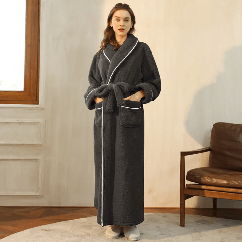 Neville | Unisex Plush Fleece Bathrobe for Women