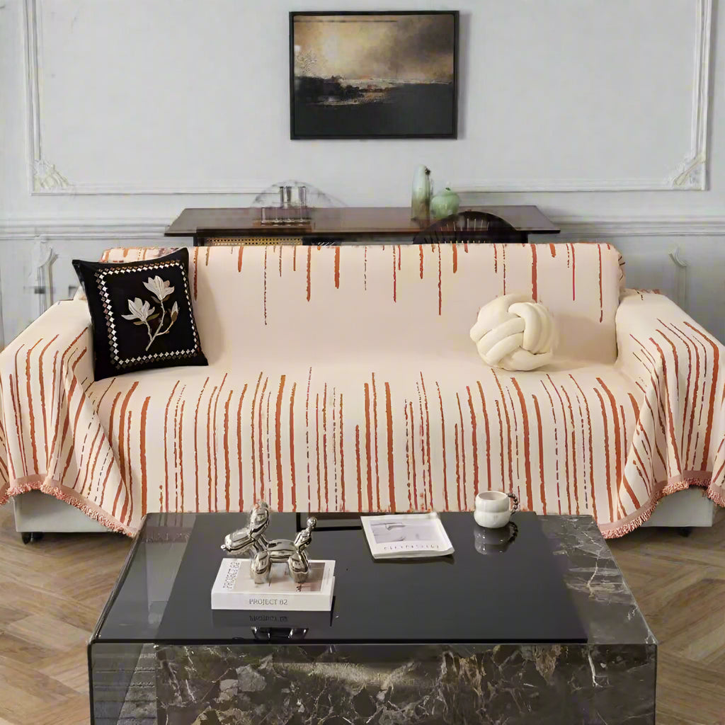 Sofa Cover Beige Chenille | Cascade 2