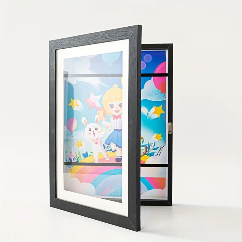 Children's Art Frame Natural Wood | Creative Display for Kids' Artwork 3