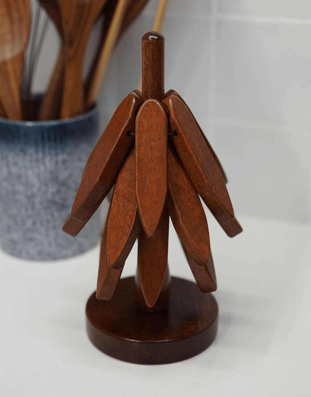 Wooden Tree-Shaped Trivet Set