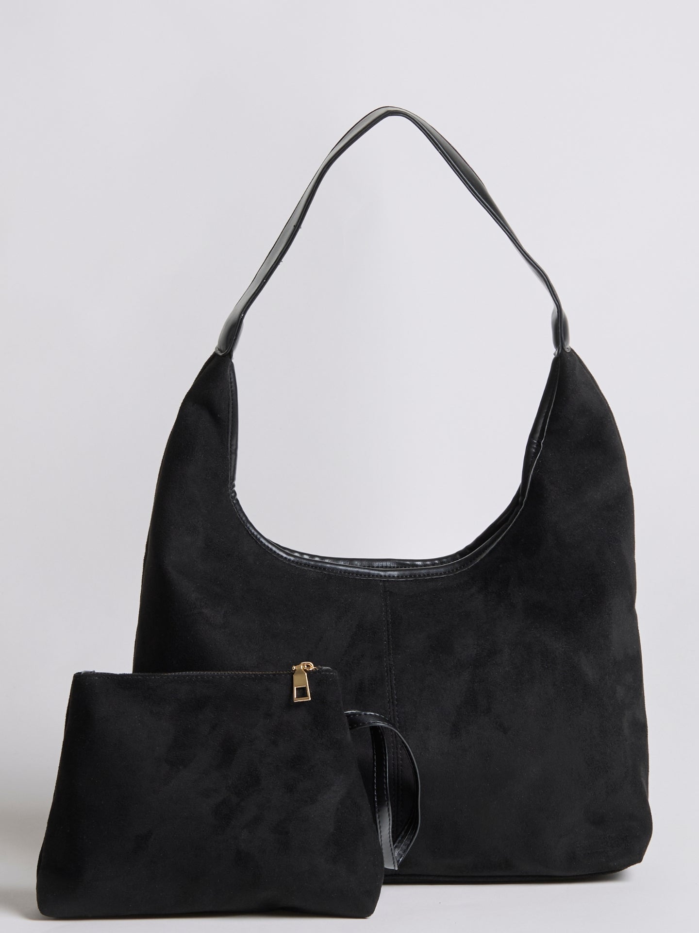 Suede Tote Bag with Pouch | Alberta