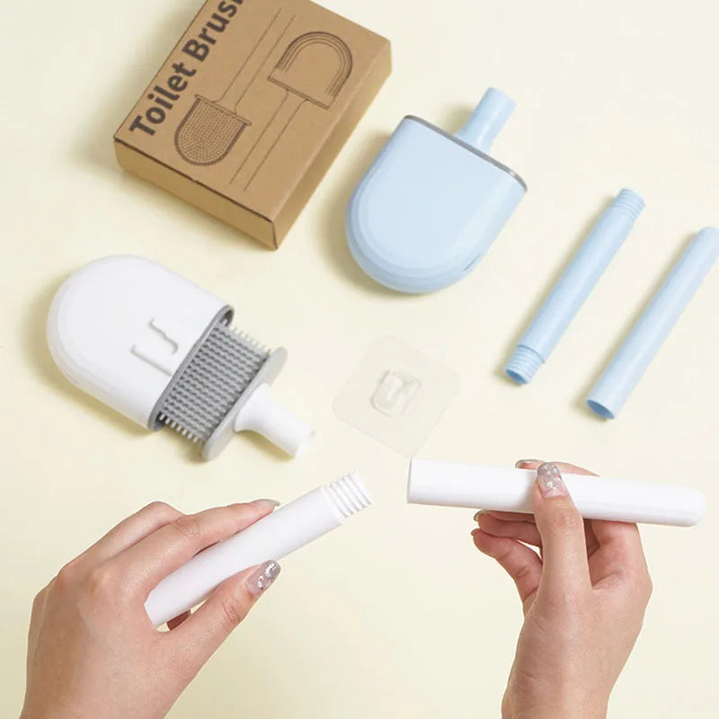 Silicone Toilet Brush Set with Holder for Bathroom | Home Essentials 5