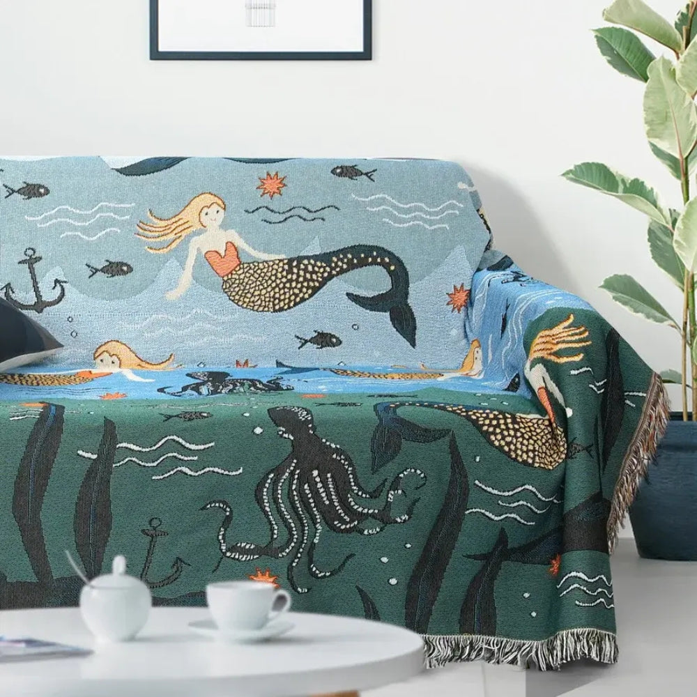 Sofa Cover Multicolor Cotton-Polyester | Oceanic Dreams 4