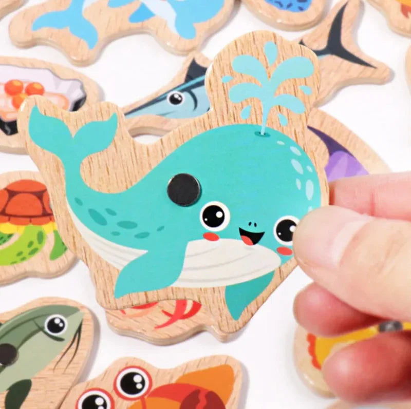 Kids Fishing Toy Magnetic Wooden Set | Ocean Adventure-2