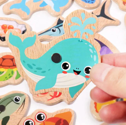 Kids Fishing Toy Magnetic Wooden Set | Ocean Adventure-2