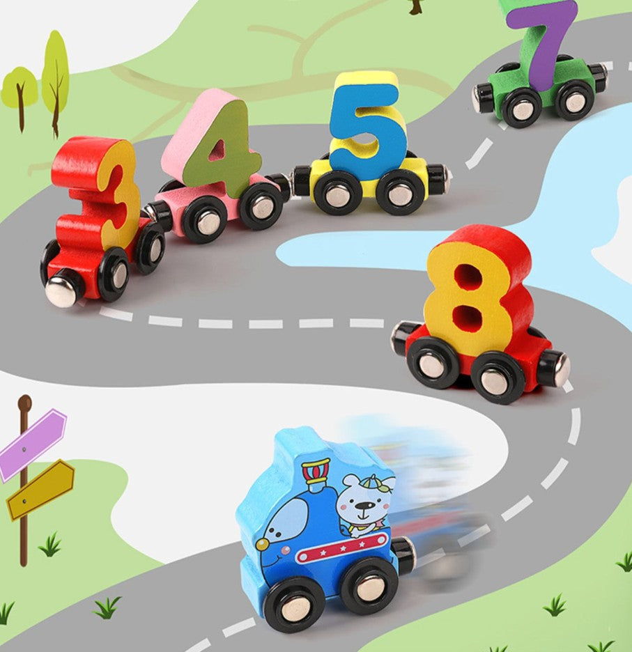 Kids Wooden Train Set Magnetic Toy | Learning Fun-3
