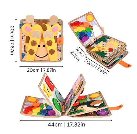 Educational Toy Montessori Quiet Book Soft Fabric | Learning Fun for 2 to 4 Year Olds-2