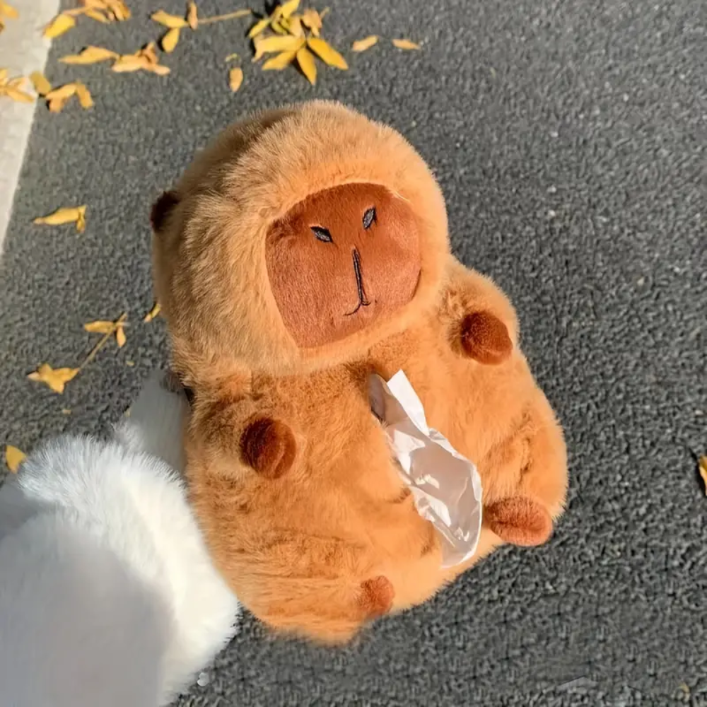 Car Accessory Plush Tissue Holder Capybara | Fun Design for Families 3