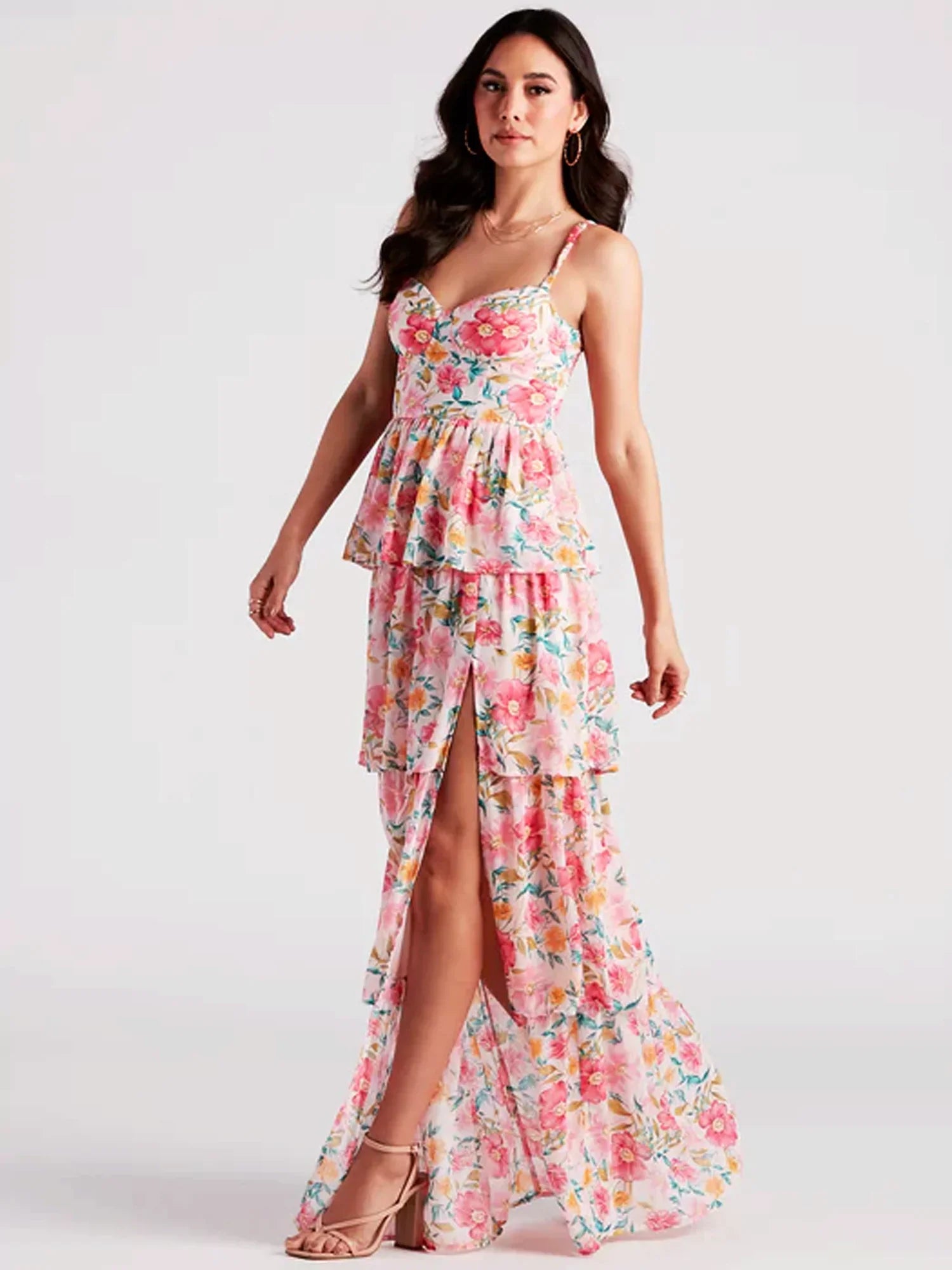 Women Maxi Dress Floral Print Polyester | Eleana-2