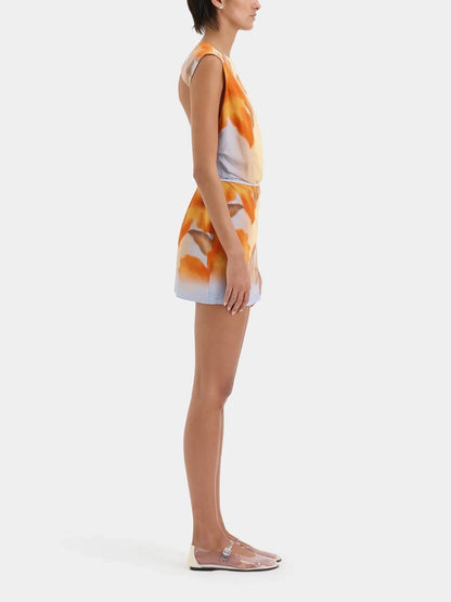 Women Mini Dress Floral Crepe | Serene-2