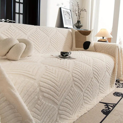 Sofa Cover Herringbone Leaf Design Fleece Non-Slip | Cozy Home 2