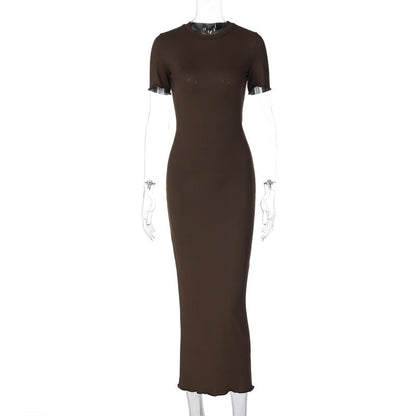 Variant image for Women Sheath Dress Brown Polyester | Elegant Minimalist-4