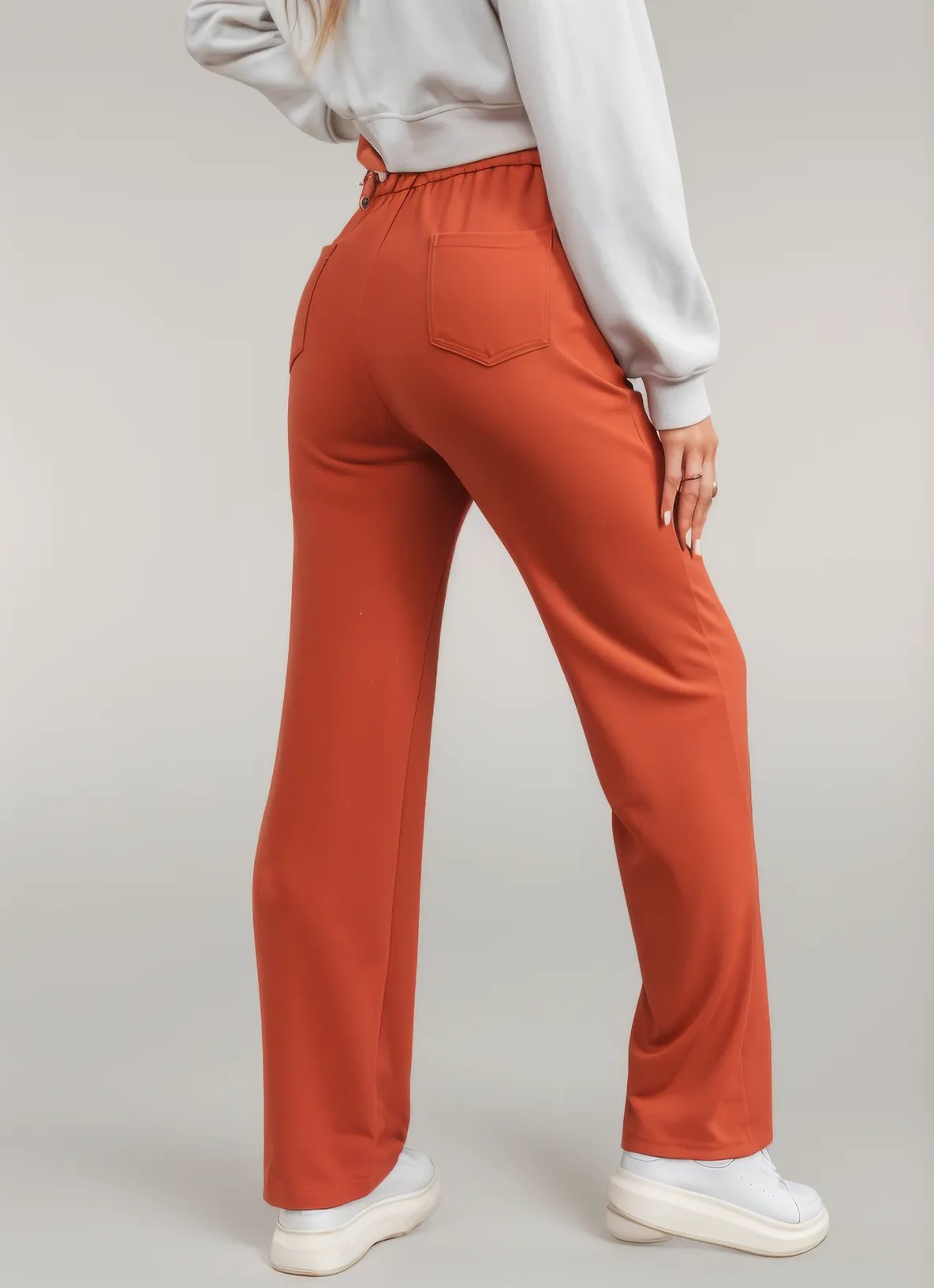 High-Waisted Button Detail Pants | Daria