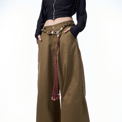 Variant image for Women Wide Leg Pants Apricot Polyester | Retro Artist-5