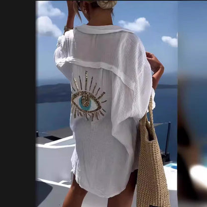 Men Embroidered Oversized Shirt Dress | Ruth