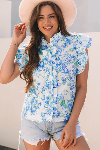 Women Blouse Sky Blue Polyester | Bella-1
