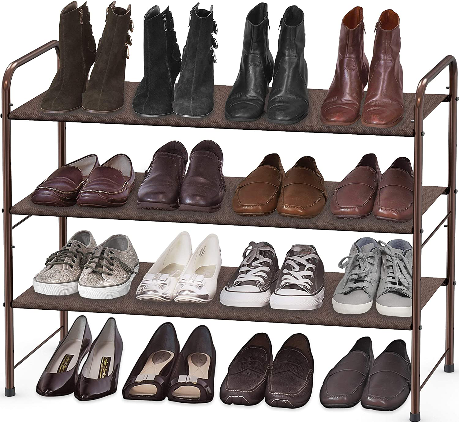 3-Tier Gray Shoe Rack Organizer with Adjustable Shelves – Durable Metal Entryway Shoe Storage Solution 2