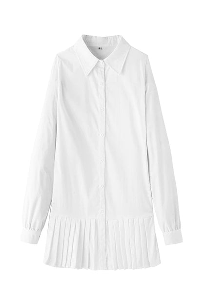 Women Chic Pleated Shirt Dress | Aurora