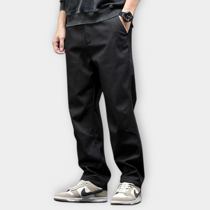 Men's Cargo Pants Black Cotton Blend | Dusk-2