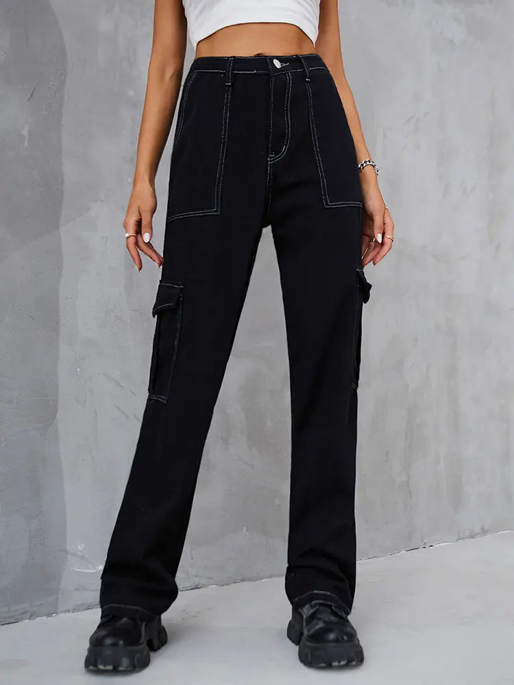 Variant image for Women Cargo Pants Blue Denim | Vintage Style-6