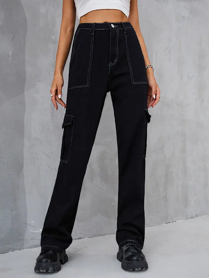Variant image for Women Cargo Pants Blue Denim | Vintage Style-6