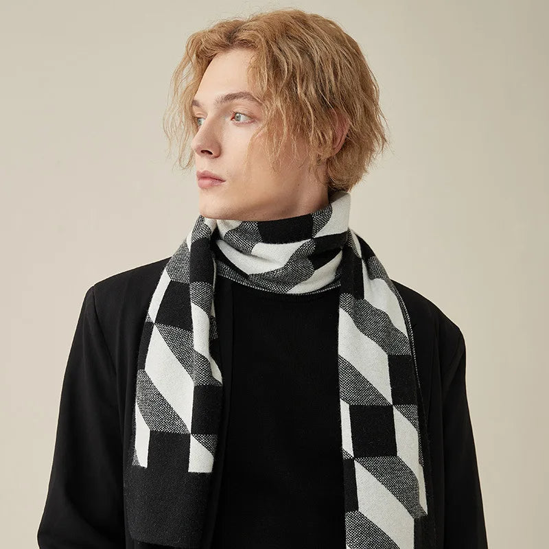 Men Patterned Winter Scarf | Veniel