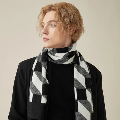 Men Patterned Winter Scarf | Veniel
