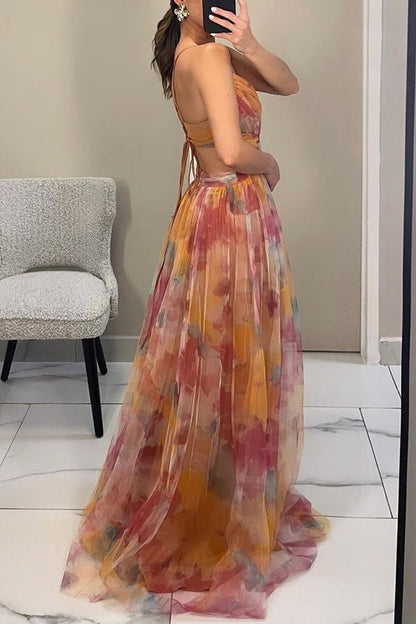 Women Maxi Dress Floral Print Polyester | Gisele-6