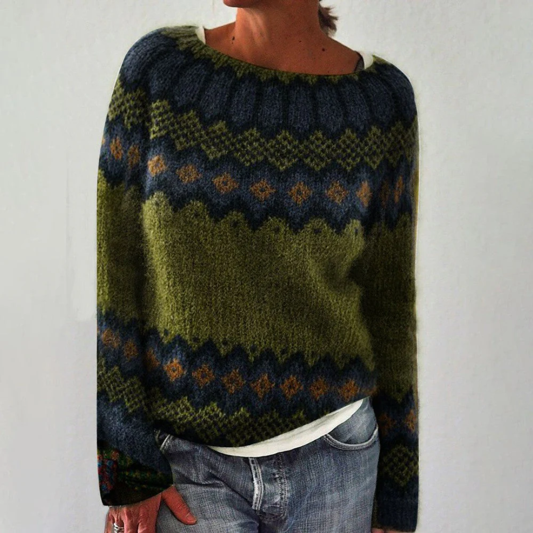 Ashley Fair Isle Sweater Front