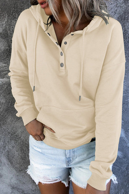 Women Hooded Button Sweatshirt | Amora
