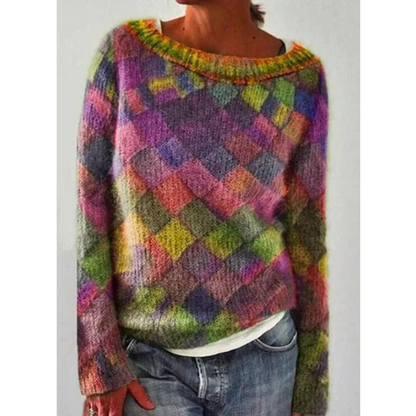 Women Gradient Diamond Knit Sweater | Amalia