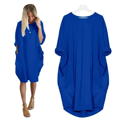 Women Relaxed Pocket Midi Dress | Zoe