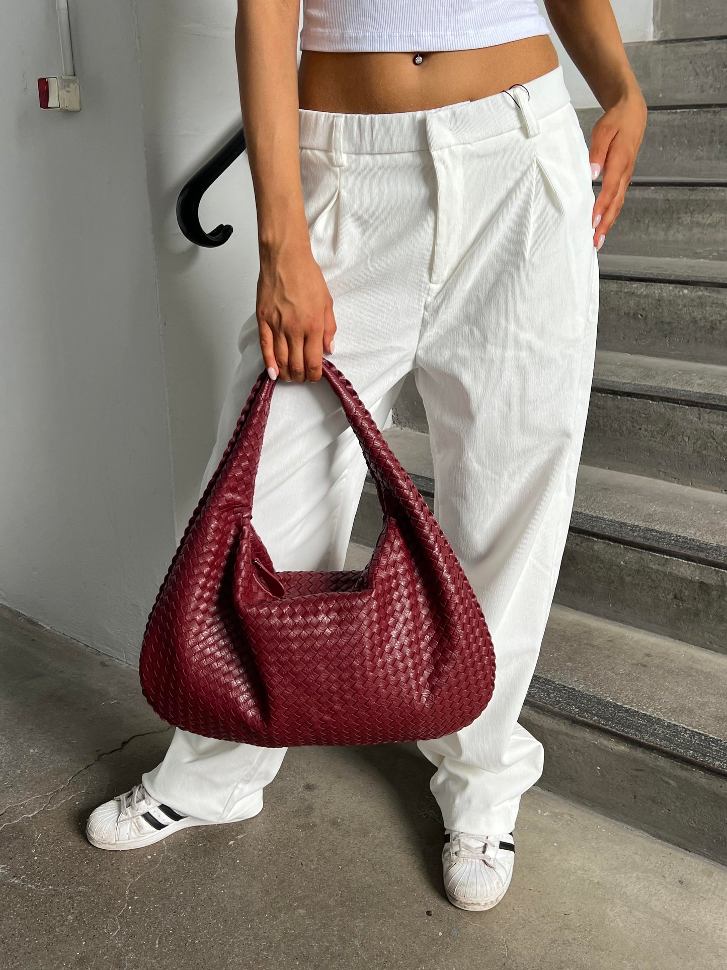 Woven Leather Hobo Bag | Elowen