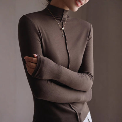 Women Long Sleeve Top White Viscose | Minimalist Chic-2