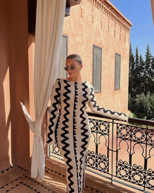 Women Wavy Knit Maxi Dress | Allegra