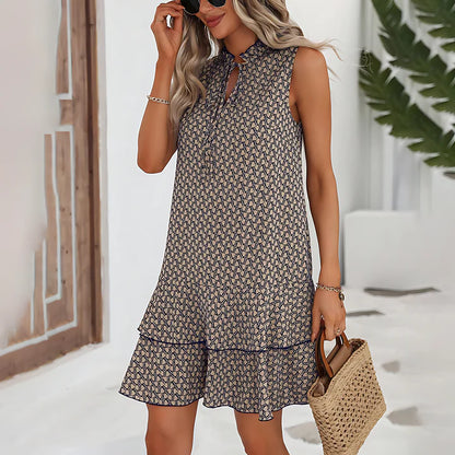 Button-Down Sleeveless Dress with Keyhole Neckline | Avianne