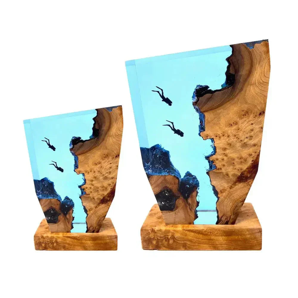 LED Lamp Natural Landscape Resin | Serenity-4