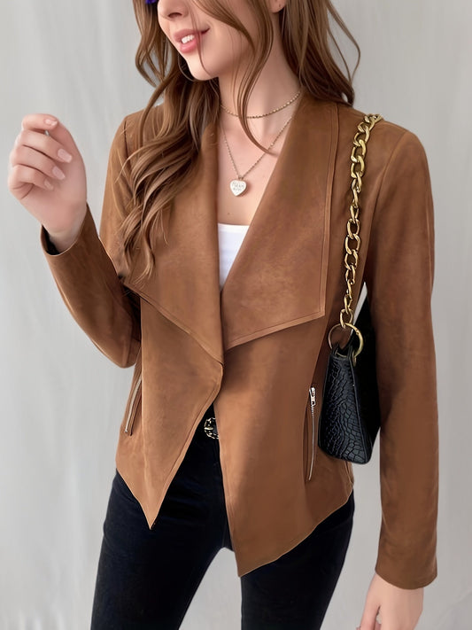 Women Chic Asymmetrical Zip Jacket | Cressilda