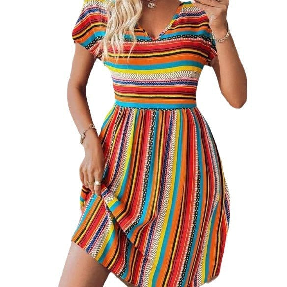 Striped Boho Mini Dress | Jazlyn