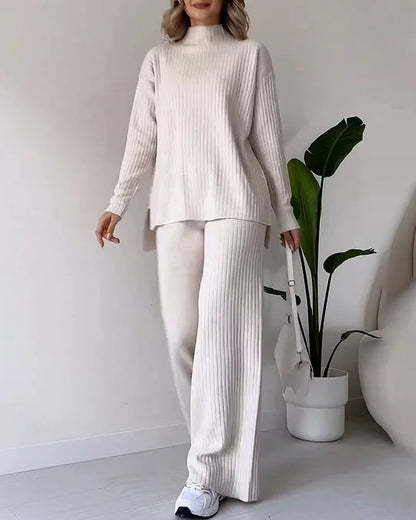 Women Ribbed Knit Lounge Set | Zainab
