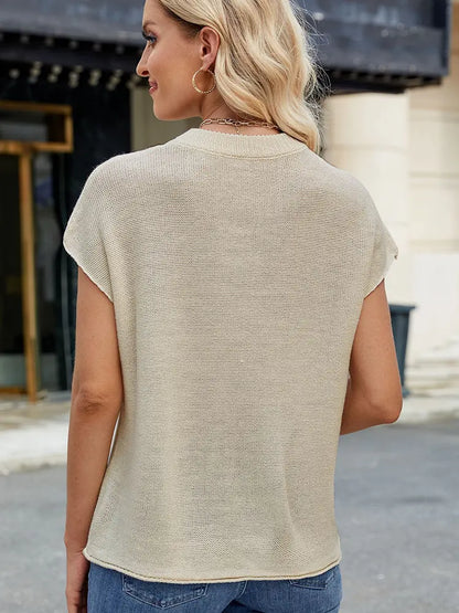 Women Knitted Vest White Lightweight | Summer Breeze-4