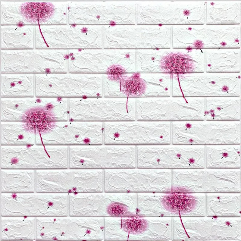 3D Foam Wall Decal - Waterproof Self-Adhesive Brick Wall Sticker Decor, 77x70cm for Home Interior Design 27
