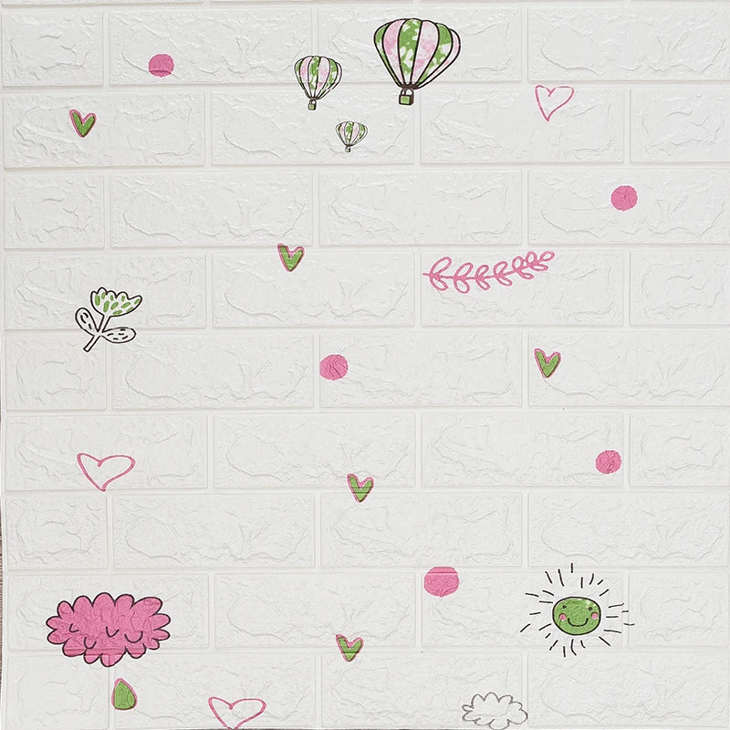 3D Foam Wall Decal - Waterproof Self-Adhesive Brick Wall Sticker Decor, 77x70cm for Home Interior Design 6
