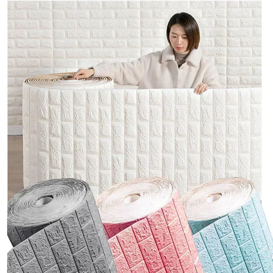 3D Self-Adhesive Brick Wall Stickers – Waterproof Eco-Friendly Wall Decals for Home Decor, DIY Bedroom and Living Room 0