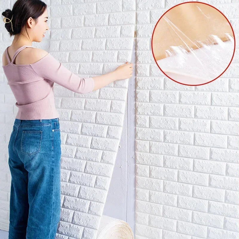 3D Self-Adhesive Brick Wall Stickers – Waterproof Eco-Friendly Wall Decals for Home Decor, DIY Bedroom and Living Room 2